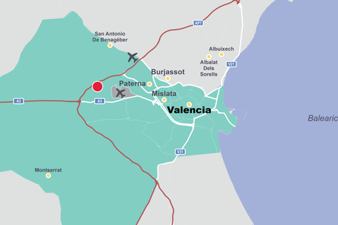 Mapa de Valencia, España Valencia Market Map