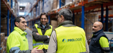 Prologis with customer in warehouse