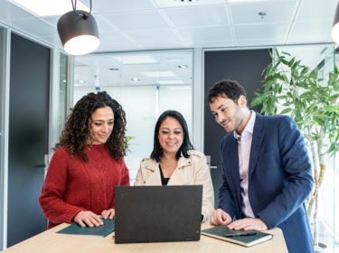 Three members at the office 