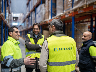 Prologis with customer in warehouse